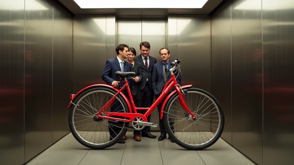 elevator etiquette with bicycles