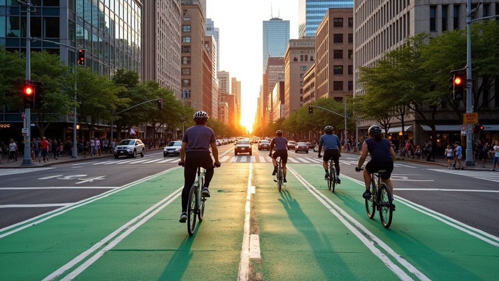 exiting protected lanes safely