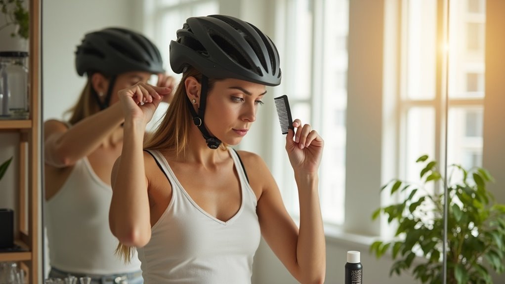 helmet hair solutions at work