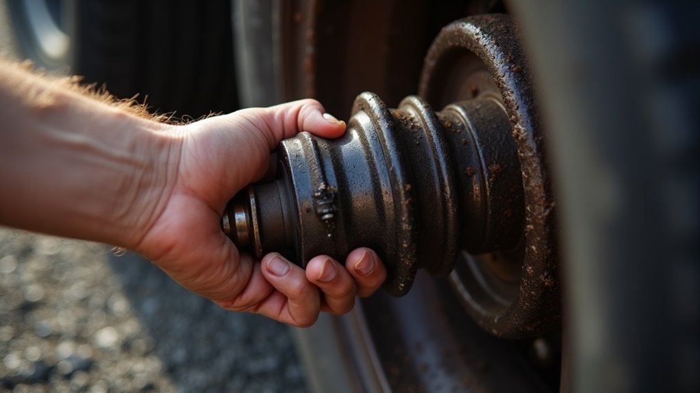 inspect axle nuts carefully