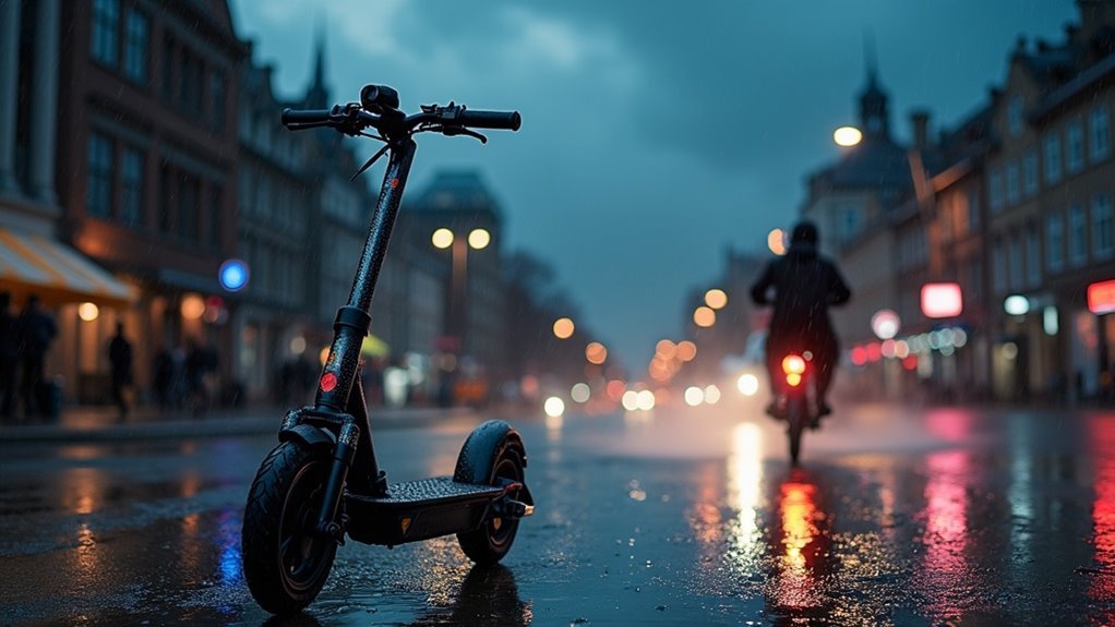 riding electric scooters wet